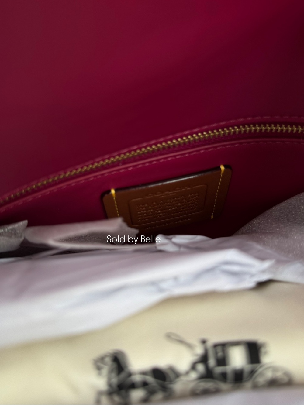 NWT Coach Chelsea 30 Dark Fuchsia Suede Bag - Picture 5 of 5